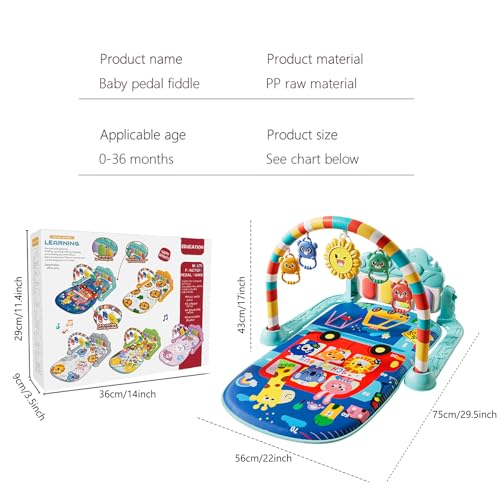 Musical Baby Piano Play Gym with Lights & 5 Hanging Toys