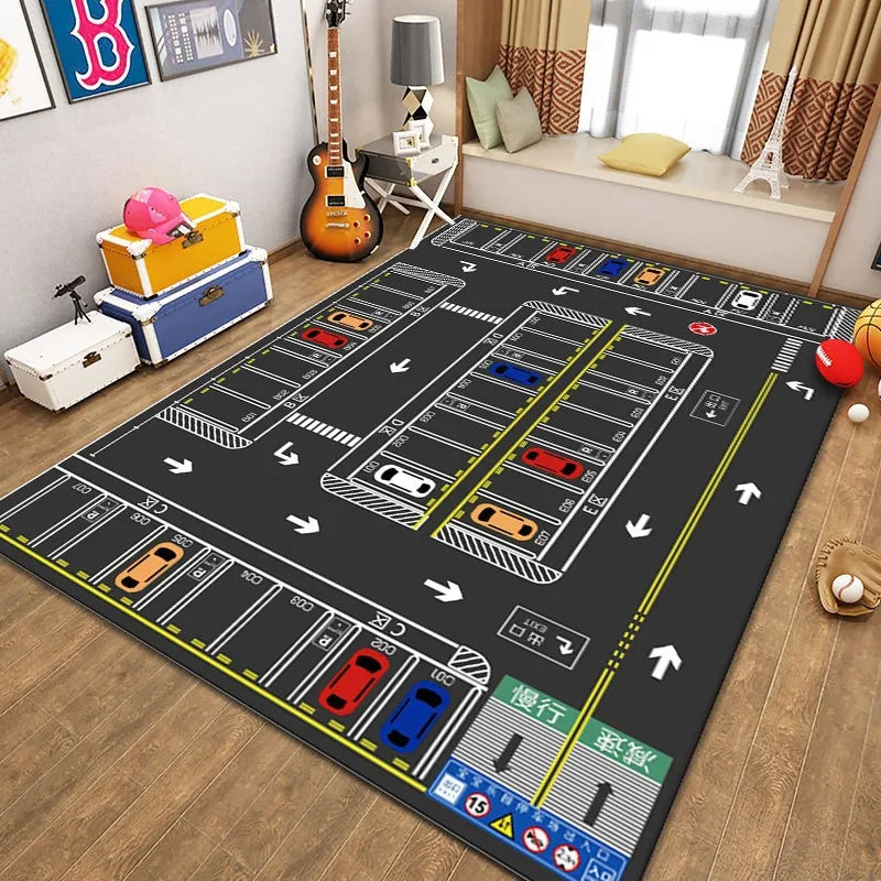 Kids City Traffic Play Mat Rug – Non-Slip Toy Car Playroom Rug for Boys & Girls, Multiple Sizes