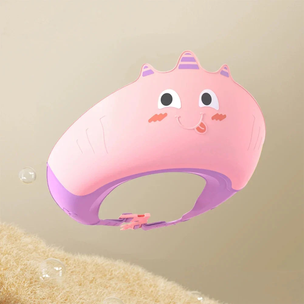 Adjustable Size Children Shampoo Cap Crown Baby Shower Cap Cartoon Bath Visor Infant Hair Shield Ear Protection Waterproof