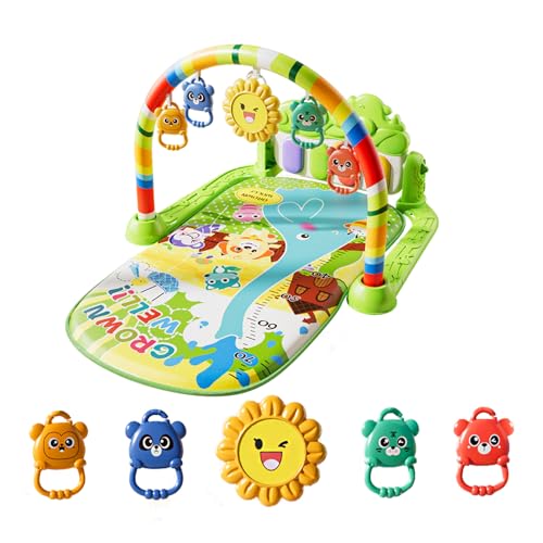 Musical Baby Piano Play Gym with Lights & 5 Hanging Toys