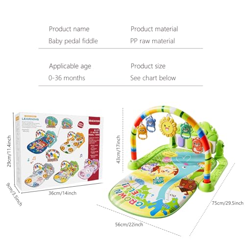 Musical Baby Piano Play Gym with Lights & 5 Hanging Toys