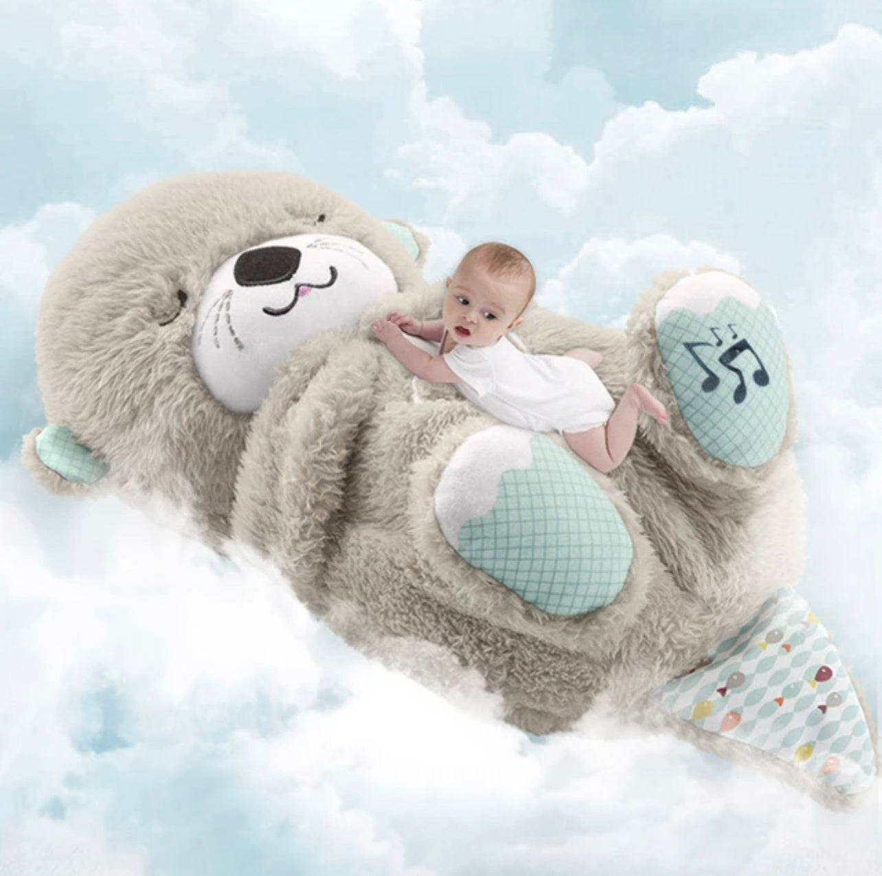 Breathing Baby Bear, Sleep and Playmate, Musical Stuffed Plush Toy with Light & Sound
