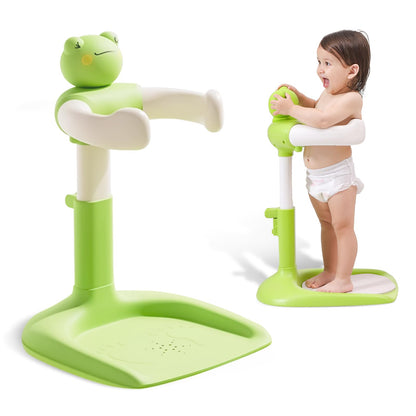 Baby Shower Stand, Toddler Bath Standing Support with Anti-Slip Base and Shower Holder, Adjustable Height, Soporte para Bañera de Bebé, Ideal Gift for Infants 6-36 Months-Yellow (Upgraded-Duck)