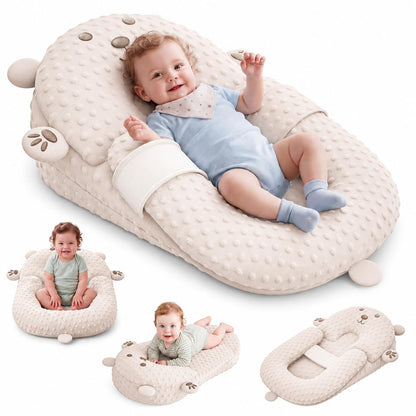 Baby Lounger, Nursing Pillow & Tummy Time Mat with Washable Cover