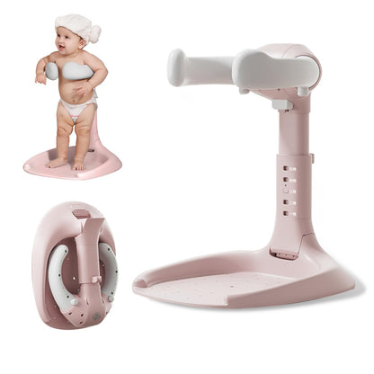 Baby Shower Stand, Toddler Bath Standing Support with Anti-Slip Base and Shower Holder, Adjustable Height, Soporte para Bañera de Bebé, Ideal Gift for Infants 6-36 Months-Yellow (Upgraded-Duck)