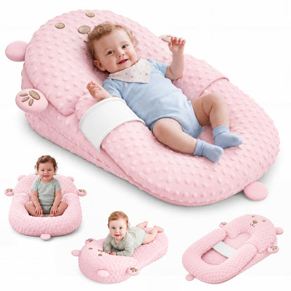 Baby Lounger, Nursing Pillow & Tummy Time Mat with Washable Cover