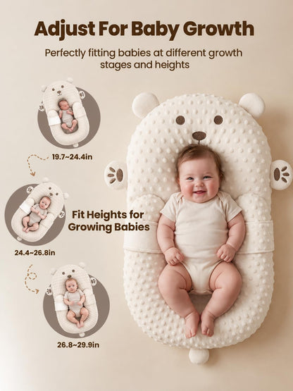 Baby Lounger, Nursing Pillow & Tummy Time Mat with Washable Cover
