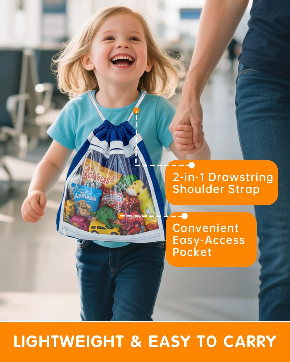 Kids Airplane Tray Table Cover & Pocket Organiser – Blue Plane