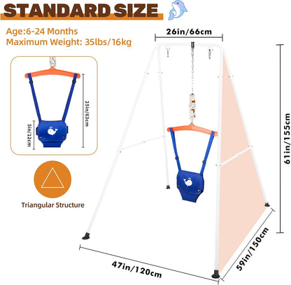 Baby Jumper Swing Outdoor Foldable Swing Set with Stand, 6 Months to 1.5 Years