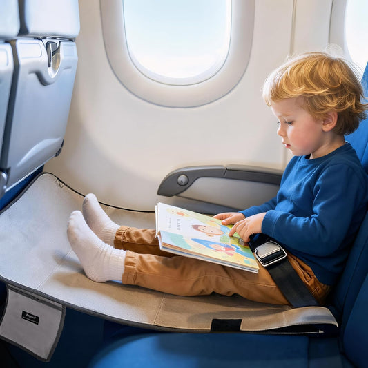 Toddler Airplane Seat Extender & Travel Footrest – Grey