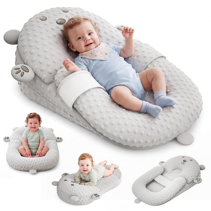 Baby Lounger, Nursing Pillow & Tummy Time Mat with Washable Cover