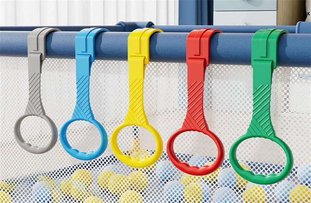 Baby Playpen Pull-Up Rings – 5-Piece Colourful Grip Set