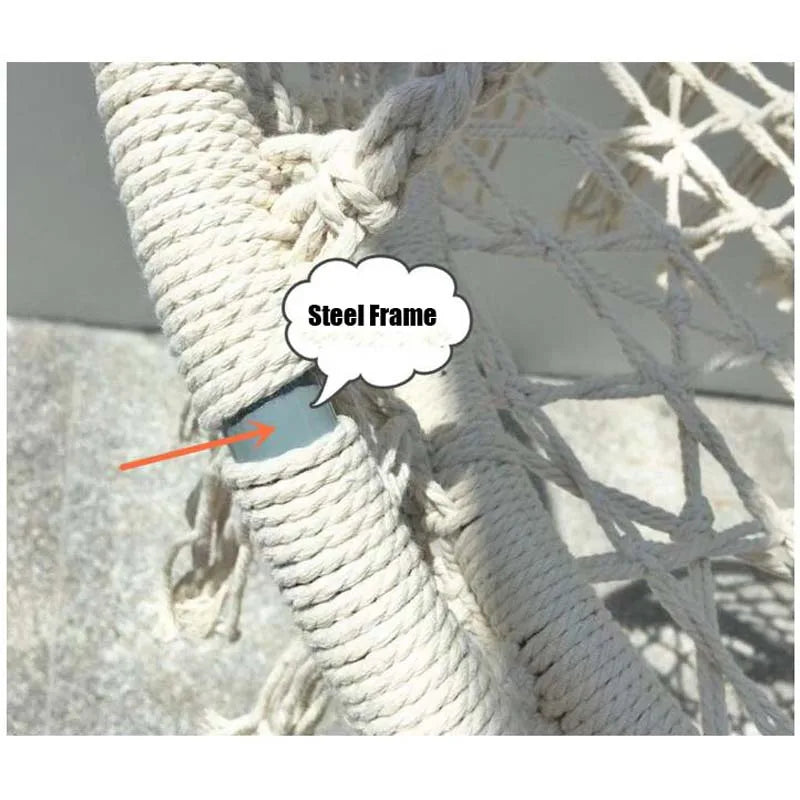 Hammock Swing Chair, Handmade Knitted Macrame Hanging Swing Chair for Indoor,Bedroom,Yard,Garden- 230 Pound Capacity