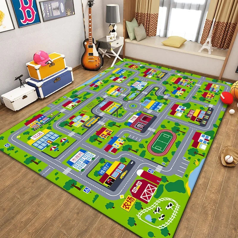 Kids City Traffic Play Mat Rug – Non-Slip Toy Car Playroom Rug for Boys & Girls, Multiple Sizes