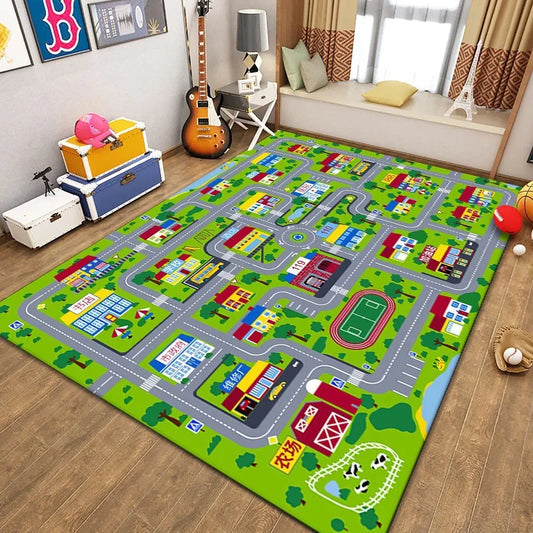 Kids City Traffic Play Mat Rug – Non-Slip Toy Car Playroom Rug for Boys & Girls, Multiple Sizes