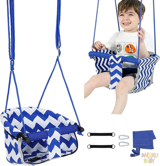 Adjustable Baby Swing with Safety Belt fit 6-96 Months Indoor Baby Hammock Hanging Swing Chair for Home,Courtyard & Backyard Use