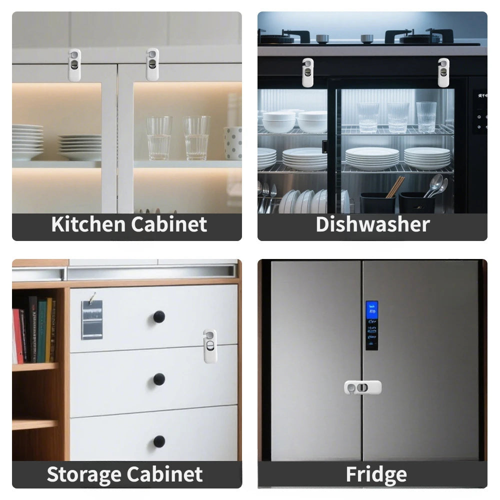 Child Safety Cabinet Locks 2-Pack – No-Tool Installation, Universal Fit for Drawers, Fridges & Cupboards