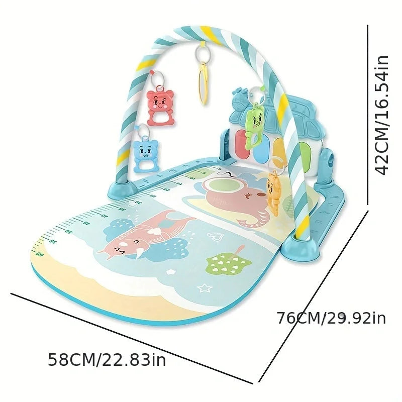 Baby Kick & Play Piano Tummy Time Mat – Musical Activity Gym with Lights & Removable Piano