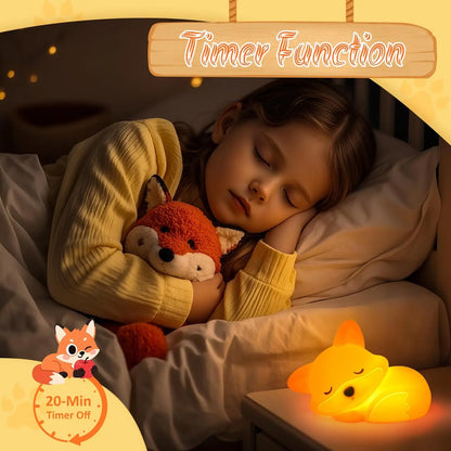 Silicone Animal Night Light for Kids – USB Rechargeable Touch Bedside Lamp | Axolotl, Hippo & Fox