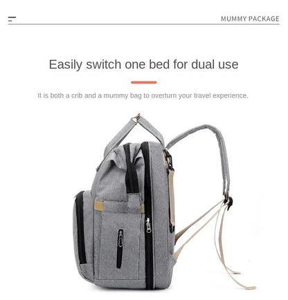Large Capacity Mummy Diaper Backpack with Changing Mat – Baby Nursing Bag 36–55L for Travel