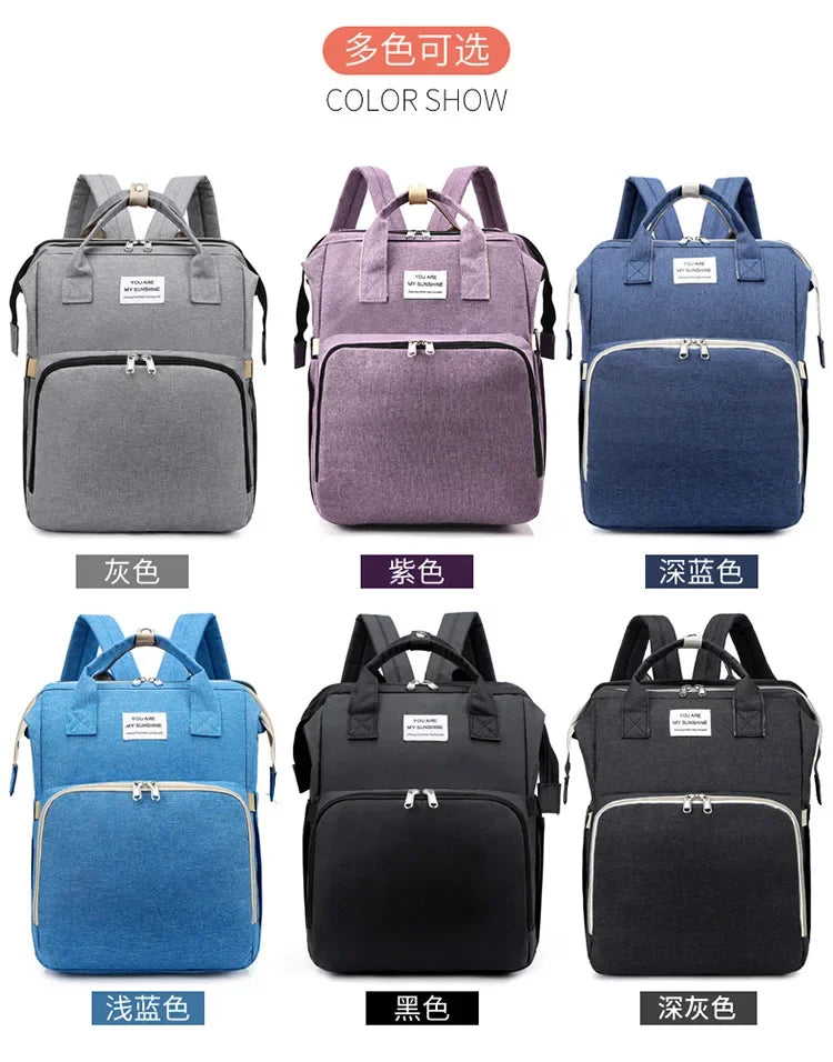 Large Capacity Mummy Diaper Backpack with Changing Mat – Baby Nursing Bag 36–55L for Travel