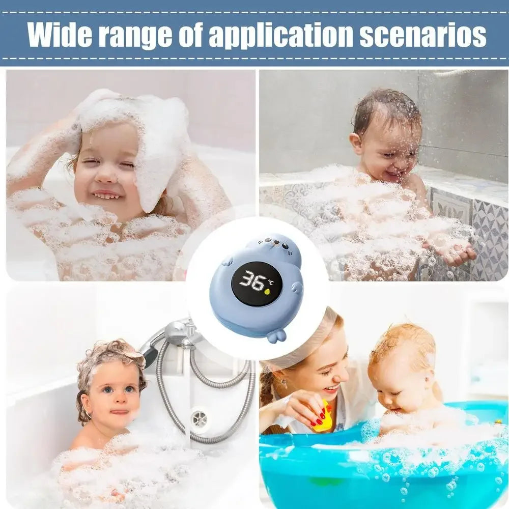 Seal-Shaped Baby Bath Temperature Monitor – Digital LED Floating Thermometer