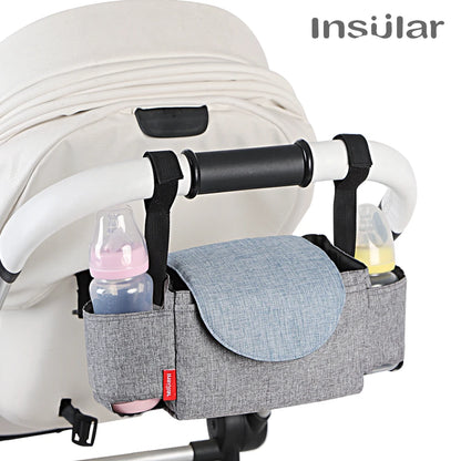 Insulated Baby Bottle Bag & Diaper Organiser – Stroller Mummy Bag for Milk Bottle Storage