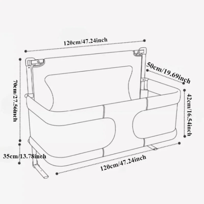 Baby Bedside Breathable Foldable Bassinet Bed Crib with Visible Mesh Window and Soft Washable Liner Cover