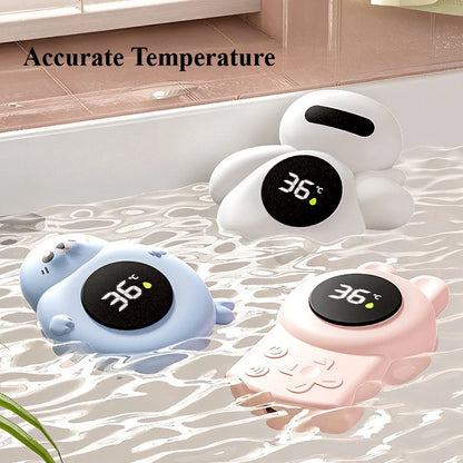 Seal-Shaped Baby Bath Temperature Monitor – Digital LED Floating Thermometer