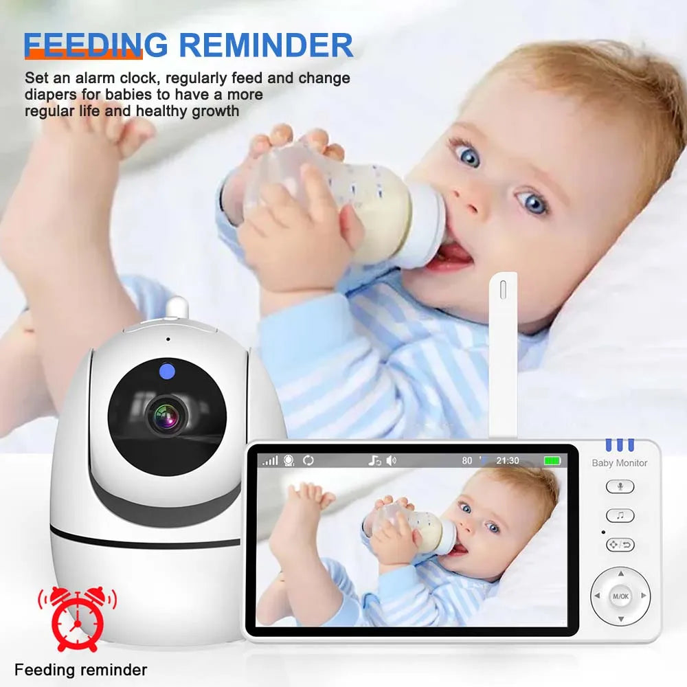 5" HD Video Baby Monitor with PTZ Camera – Night Vision, Two-Way Audio & Temperature Alert