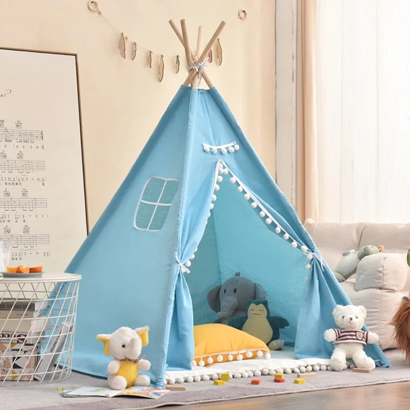 Kids Teepee Tent – Foldable Cotton Play House for Children 1.3M & 1.6M