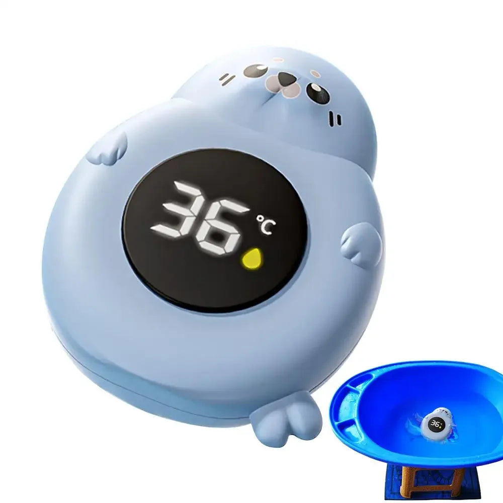 Seal-Shaped Baby Bath Temperature Monitor – Digital LED Floating Thermometer