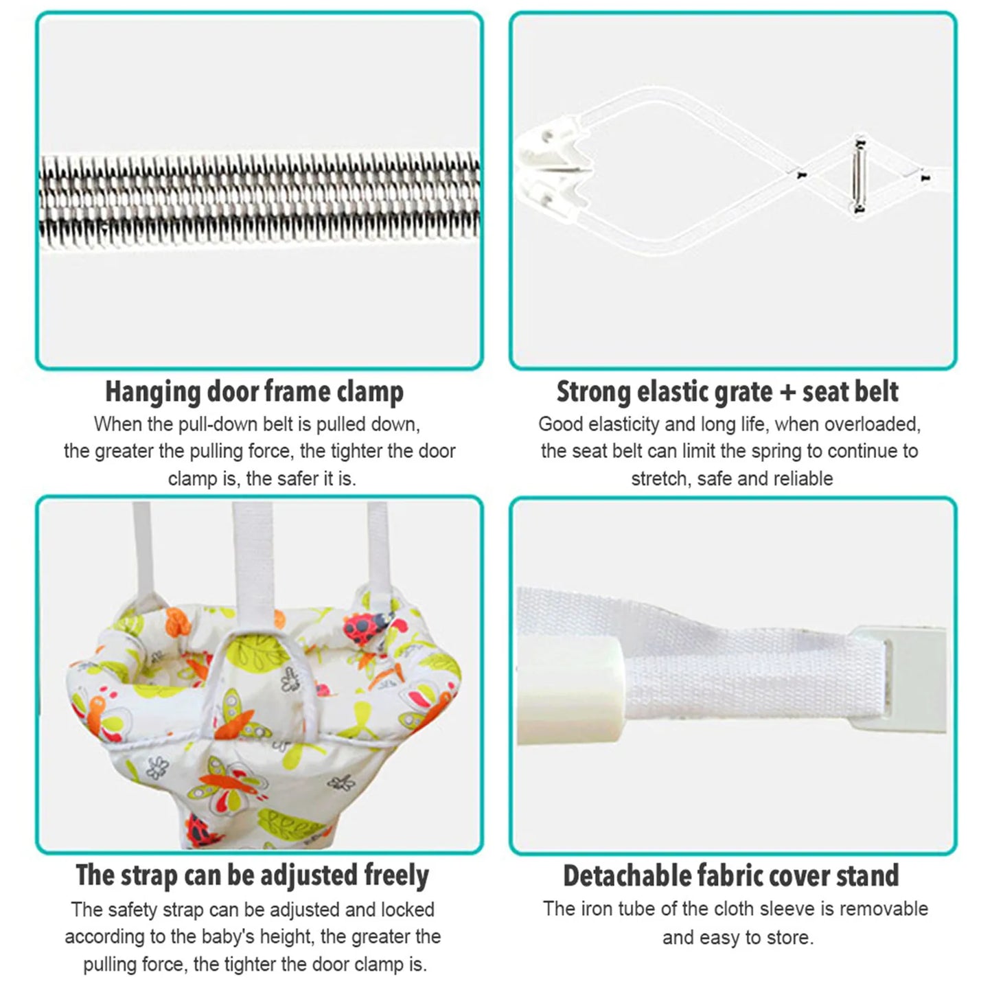 Baby Bounce Seat Portable Door Swing Jumper Exerciser With Adjustable Strap For Toddlers Infants 6 Months To 2 Years Old