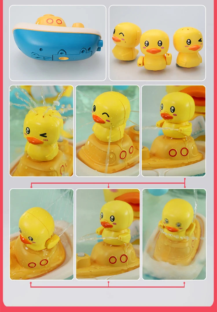 Duck Spray Water Bath Toy – Baby Shower Bathtub Water Toy Set