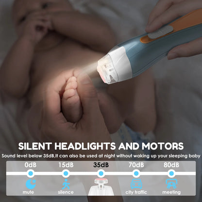 Nail File Quite Compact USB Charging Baby Toenails Clipper With LED Light Adjustable Speed Electric Fingernails File for Newborn