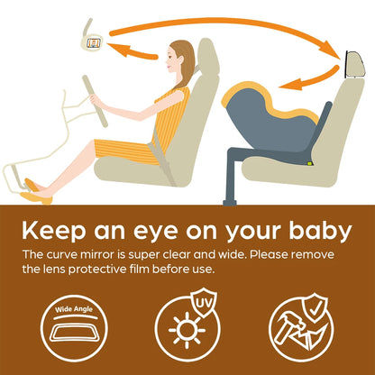 Shatterproof Baby Car Mirror – Universal Rear-Facing Seat Rearview Mirror, Easy Install