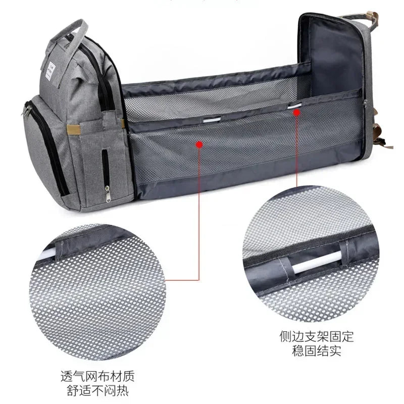 Large Capacity Mummy Diaper Backpack with Changing Mat – Baby Nursing Bag 36–55L for Travel