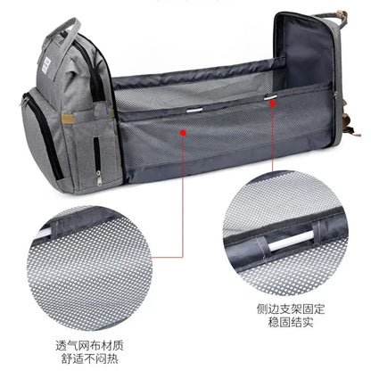 Large Capacity Mummy Diaper Backpack with Changing Mat – Baby Nursing Bag 36–55L for Travel