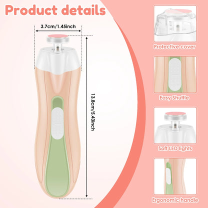 Nail File Quite Compact USB Charging Baby Toenails Clipper With LED Light Adjustable Speed Electric Fingernails File for Newborn