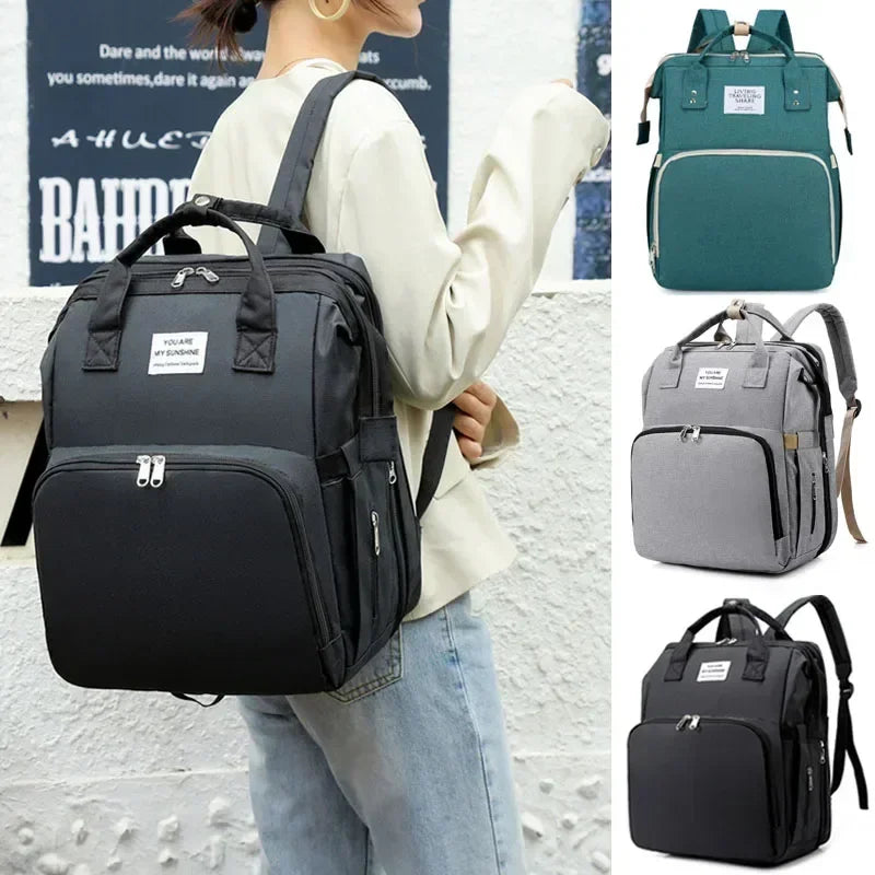 Large Capacity Mummy Diaper Backpack with Changing Mat – Baby Nursing Bag 36–55L for Travel