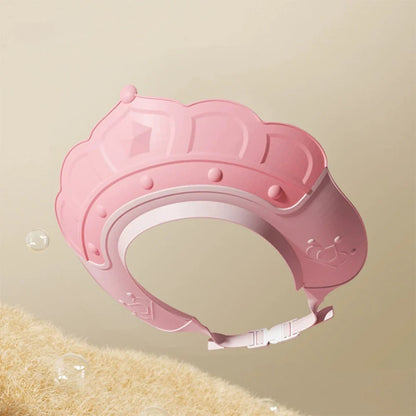 Adjustable Size Children Shampoo Cap Crown Baby Shower Cap Cartoon Bath Visor Infant Hair Shield Ear Protection Waterproof
