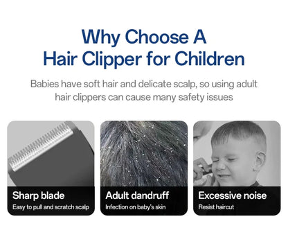 Hair-absorbing Hair Clipper Low Noise Baby Hair IPX7 Waterproof Household Children Clipper Electric Clipper Baby Care