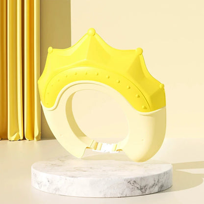 Adjustable Size Children Shampoo Cap Crown Baby Shower Cap Cartoon Bath Visor Infant Hair Shield Ear Protection Waterproof