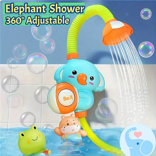 Cartoon Elephant Baby Bath Sprayer – 360° Jet Water Wash Head Bath Toy