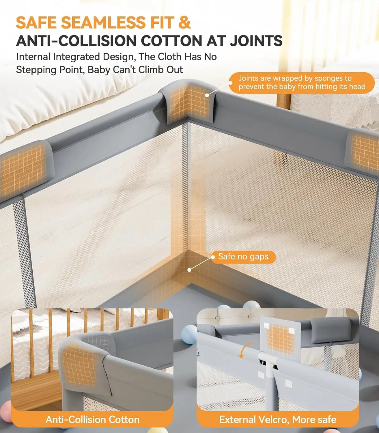 Baby Playpen for Children Play Area Baby Playground Safety Barriers Basketball Baby Activity Gym Child Fence Ball Box Game