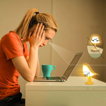 Bird Touch Bedside Lamp for Kids – 3-Colour Dimming USB Rechargeable Night Light for Children's Bedroom