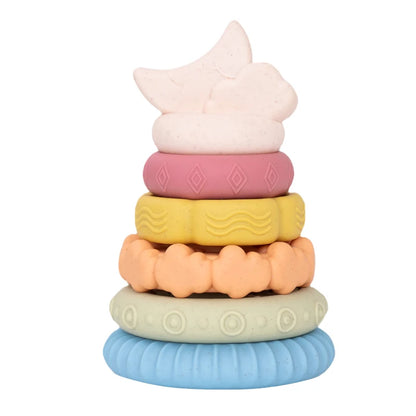 Dinosaur Stacking Tower Toy – Montessori Nesting Rings for Babies & Toddlers Ages 7–12 Months