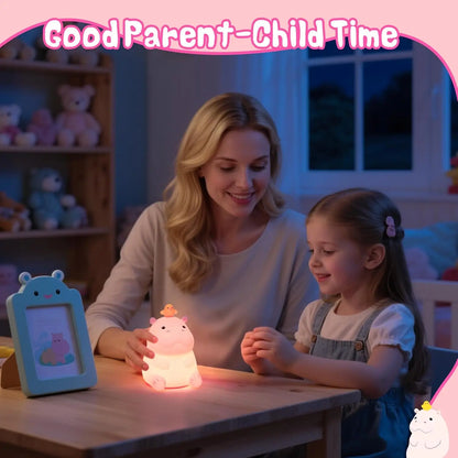 Silicone Animal Night Light for Kids – USB Rechargeable Touch Bedside Lamp | Axolotl, Hippo & Fox