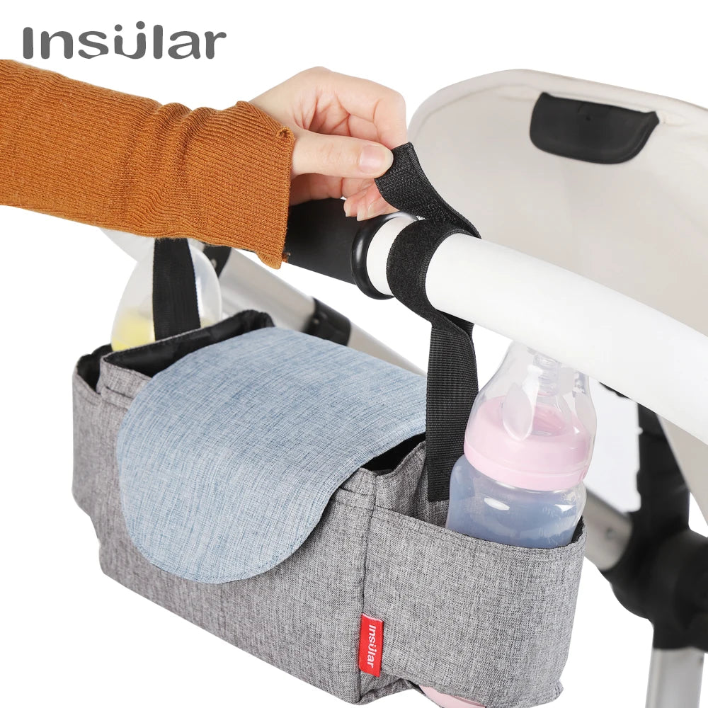 Insulated Baby Bottle Bag & Diaper Organiser – Stroller Mummy Bag for Milk Bottle Storage