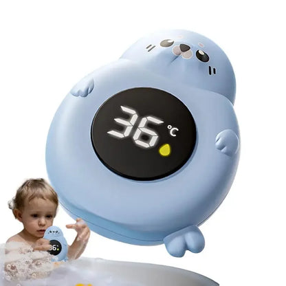 Seal-Shaped Baby Bath Temperature Monitor – Digital LED Floating Thermometer